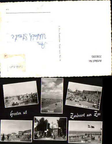 728195 Mehrbild AK Groeten uit Zandvoort aan Zee Strand Boulevard Rotonde Nederlands