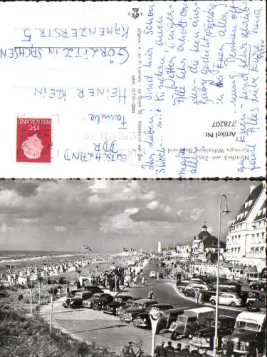 728207 Foto AK Noordwijk aan Zee Koningin Wilhelmina Boulevard Automobile Strand Nederlands