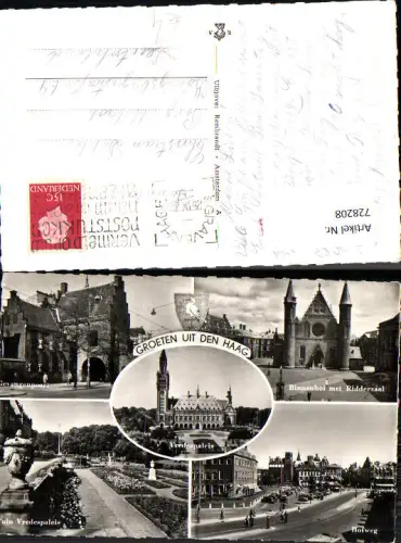 728208 Mehrbild AK Groeten uit Den Haag Binnenhof met Ridderzaal Hofweg Nederlands