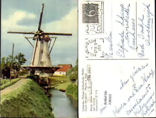 728263 Haastrecht Hollandse Molen Holländische Mühle Windmühle Nederlands