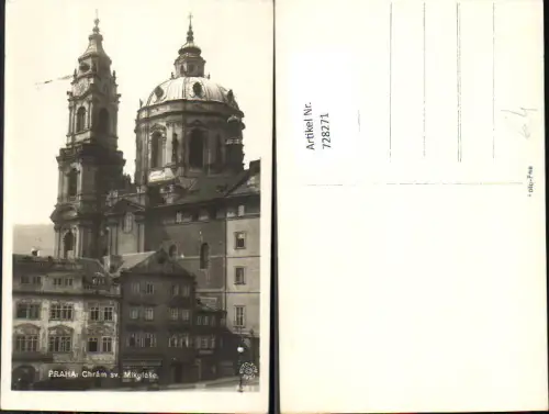 728271 Foto AK Praha Prag Chram sv. Mikulase Czech Republic