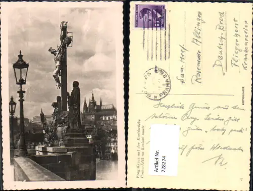 728274 Prag Kreuz auf der Karlsbrücke Praha Kriz na Karlove moste Czech Republic