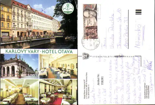 728281 Mehrbild AK Karlovy Vary Karlsbad Hotel Otava Czech Republic
