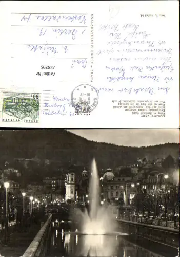 728295 Foto AK Karlovy Vary Karlsbad Vecer v lazenske ctvrti Badeviertel am Abend Czech Republic