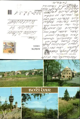 728315 Mehrbild AK Bozi Dar okres Karlovy Vary Sendeturm Czech Republic
