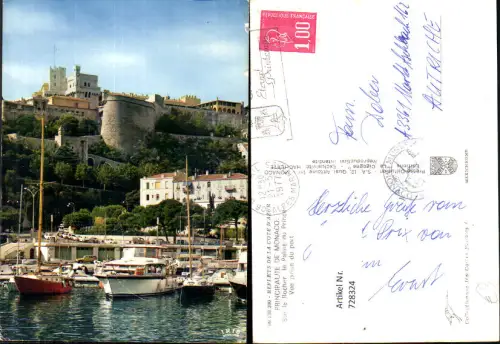728324 Principaute de Monaco Sur le Rocher le Palais du Prince Vue prise du port Hafen Monaco