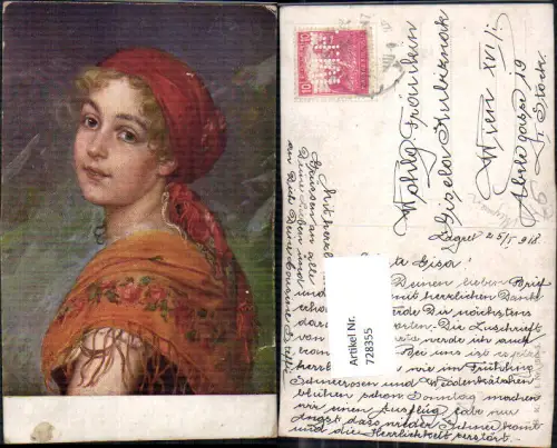 728355 Künstler AK Mignon Zigeuner Frau Tracht pub B.K.W.I. 151-5