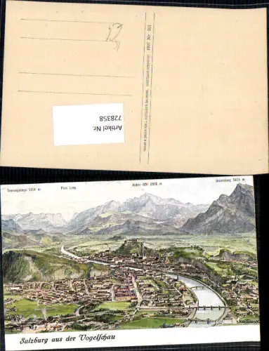 728358 Künstler AK F. Kulstrunk Vogelschau Salzburg Pass Lueg