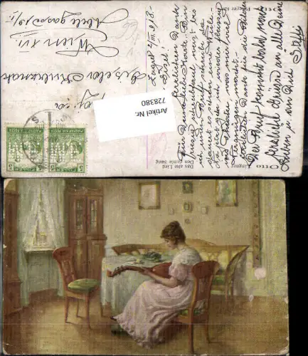 728380 Künstler AK Otto Lingner Das alte Lied Frau