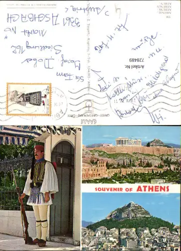 728489 Mehrbild AK Ahtenes Athen Akropolis Tracht Uniform Soldat Greece