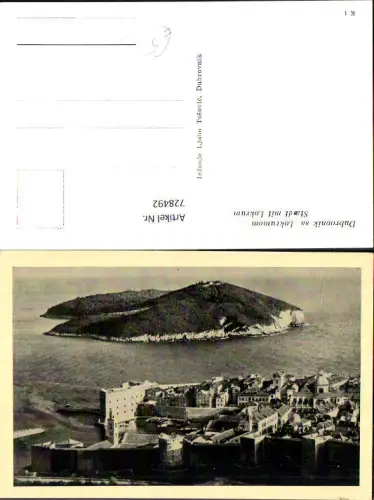 728492 Foto AK Dubrovnik sa Lokrumom Stadt mit Lokrum Croatia