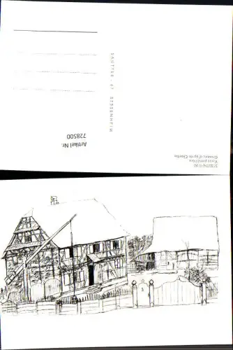 728500 Künstler AK Sessenheim Vieux presbitere Gravure d apres Goethe France