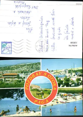 728508 Mehrbild AK Pozdrav s Otoka Paga Strandleben Croatia