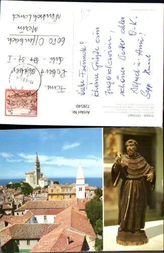 728540 Mehrbild AK Piran Pirano Minoritski samostan in cerkev sv Franciska Kloster Kirche Slovenia