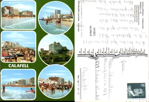 728559 Mehrbild AK Calafell Küste Strandleben Costa Dorada Tarragona Spain