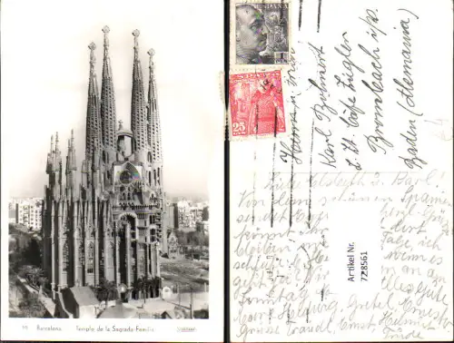 728561 Foto AK Barcelona Templo de la Sagrada Familia Spain