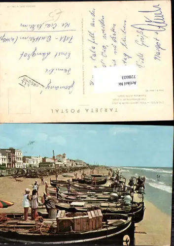 728603 Calafell Vista panoramica de la playa Boote Strandleben Spain