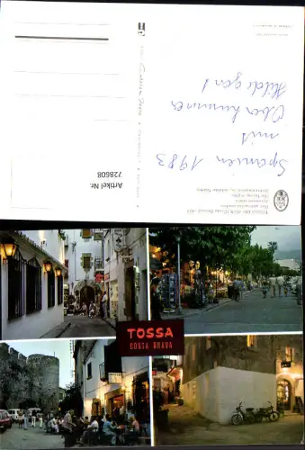 728608 Mehrbild AK Tossa Costa Brava Straßenpartie Nachtleben Spain