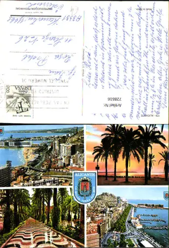 728616 Mehrbild AK Alicante Palme Küste Spain