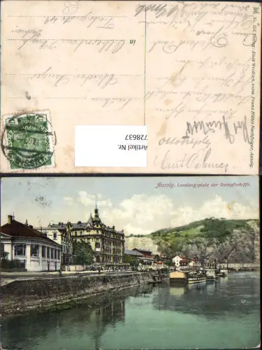 728637 Aussig Landungsplatz der Dampfschiffe Schiffe Ústí nad Labem Slovenia