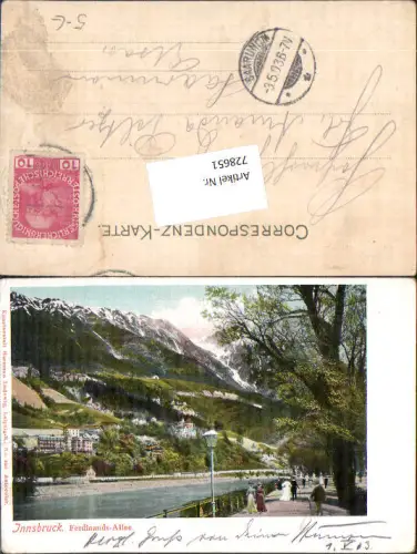 728651 Innsbruck Stadt Ferdinands Allee Partie 1903