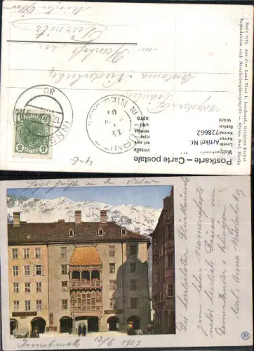 728662 Innsbruck Stadt Goldenes Dachl gel Pfarrhof Türnitz Antonia Niederhuber