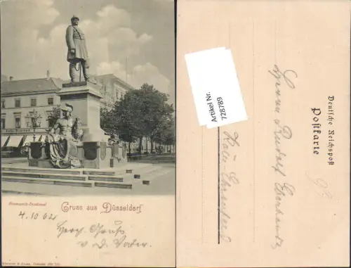 728789 Gruss aus Düsseldorf Bismarck Denkmal pub Römmler e Jonas 366 Dh