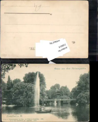 728814 Frankfurt am Main Gruss aus dem Palmengarten Boot Zille 1900
