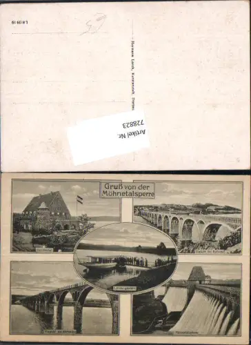 728823 Gruss v.d. Möhnetalsperre Viadukt Körbecke Delecke Günne Talsperre