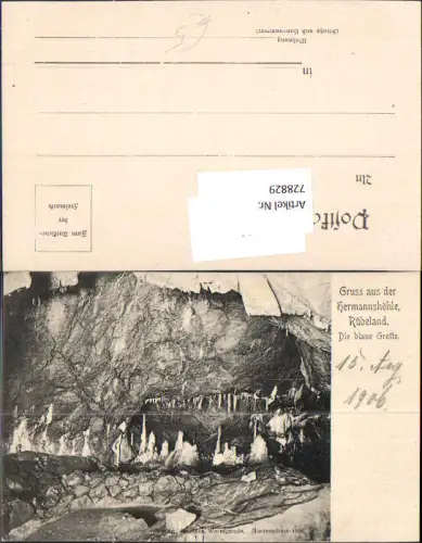 728829 Gruss aus der Hermannshöhle Rübeland Harz Grotte Wernigerode