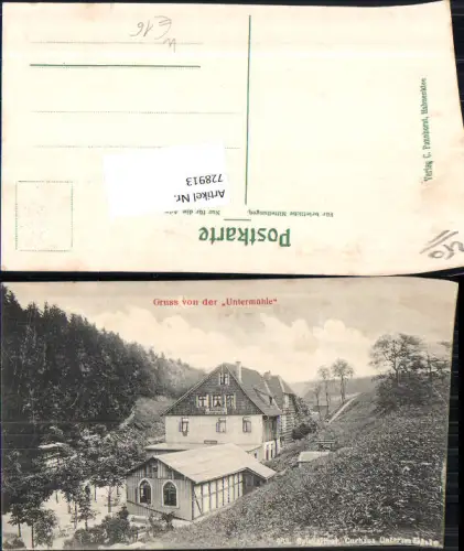 728913 Gruss von d. Untermühle Hahnenklee Bockswiese Harz Clausthal Altenau Goslar