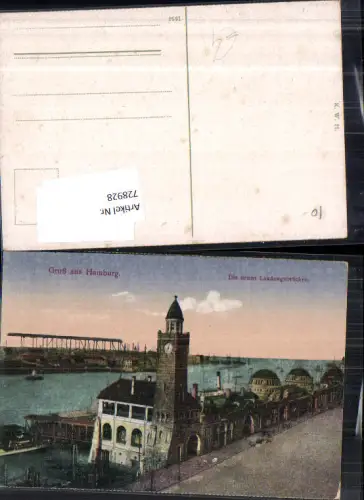 728928 Gruss aus Hamburg Hafen Landungsbrücken