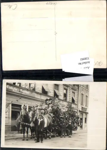 728992 Trahütten Graz 1919 Umzugswagen Graz Einkehr Gasthaus Alois Kessenberger Schild beschriftet Trahütten