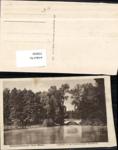 729036 Königswusterhausen Königs Wusterhausen Neue Mühle Landsee Küchenmeister Siedlung