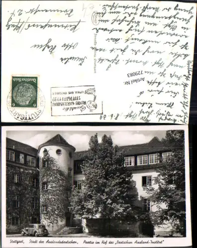 729083 Stuttgart Oldtimer Partie im Hof Deutschen Ausland Institut