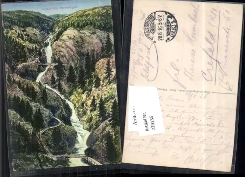 729135 Wasserfälle Allerheiligen Oppenau Feldpost Strassburg Crefeld 1916