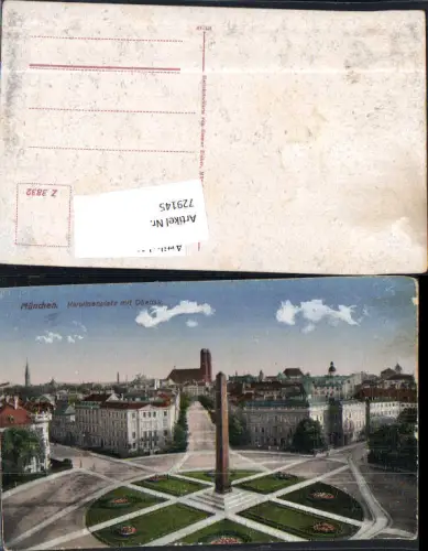 729145 München Karlsplatz Karolinenplatz Obelisk pub Heliocolorkarte Ottmar Zieher Z 3832
