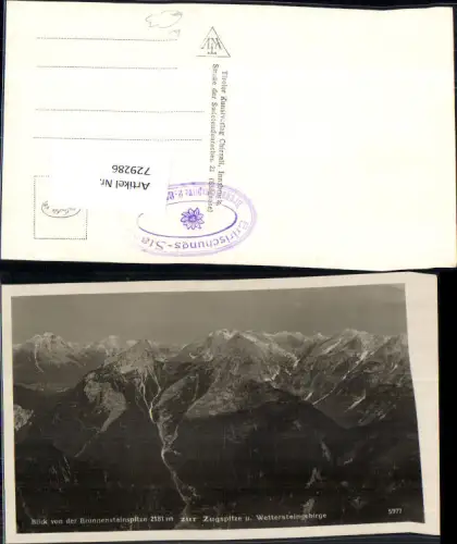 729286 Mittenwald Brunnensteinspitze Zugspitze Wettersteingebirge LK Garmisch-Partenkirchen