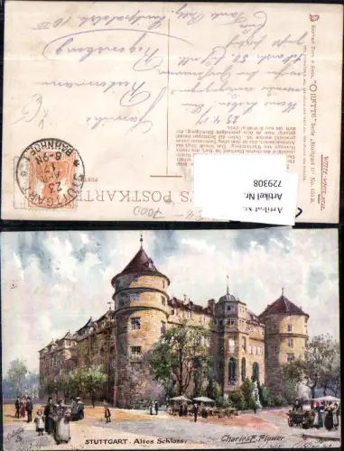 729308 Künstler AK Charles F. Flower Stuttgart Altes Schloss LK Stuttgart pub Raphael Tuck Sons 653B