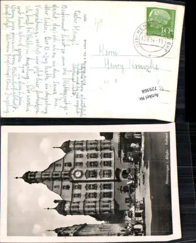 729368 Foto AK Memmingen i. Allgäu Rathaus Markt