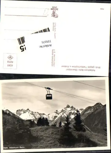 729371 Foto AK Nebelhorn-Bahn Oberstdorf Blick geg. Trettachspitze u. Kratzer Seilbahn
