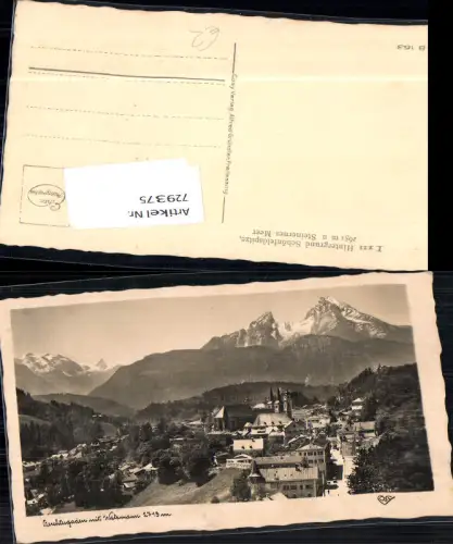 729375 Foto AK Berchtesgaden mit Watzmann Schönfeldspitze u. Steinernes Meer