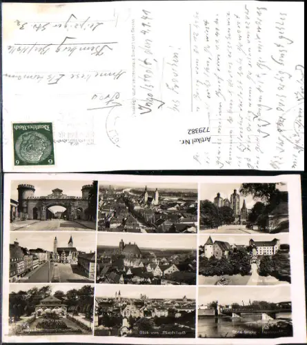 729382 Mehrbild AK Ingolstadt Ansichten Donaubrücke Donautor Schloss