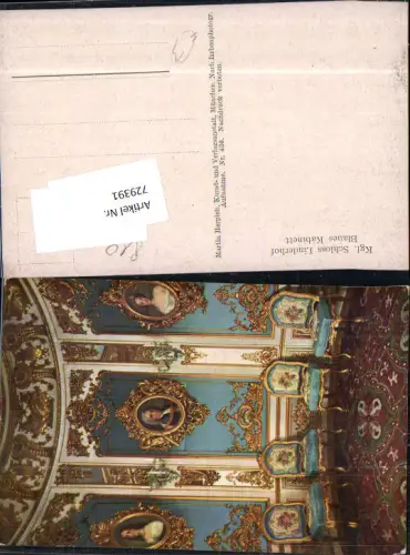 729391 Ettal Königliches Schloss Linderhof Blaues Kabinett Interieur