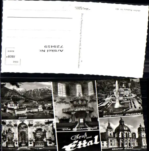 729419 Mehrbild AK Ettal Klosterkirche Königsschloss Linderhof Kloster Orgel