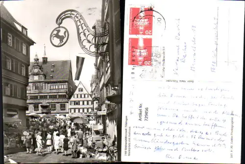 729456 Foto AK Universitätsstadt Tübingen Marktplatz mit Rathaus