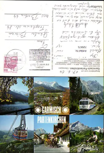 729471 Mehrbild AK Garmisch-Partenkirchen Rießersee Zugspitz-Zahnradbahn Kreuzeck u. Alpspitzgebiet