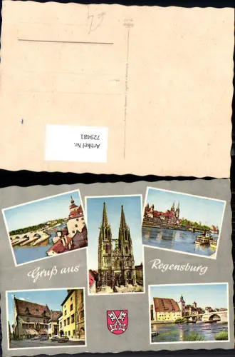 729481 Mehrbild AK Regensburg Dom Brücke Schiff