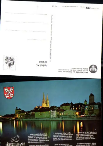 729482 Regensburg b. Nacht Lied Spruch Als wir jüngst in Regensburg waren
