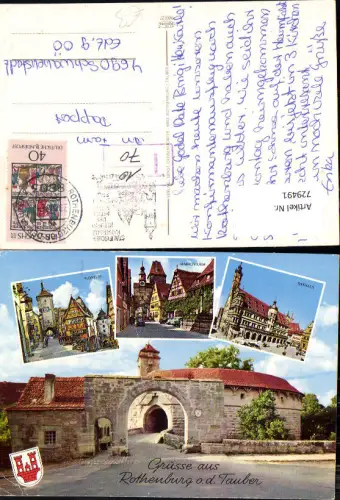 729491 Mehrbild AK Rothenburg ob d. Tauber Plönlein Markusturm Rathaus